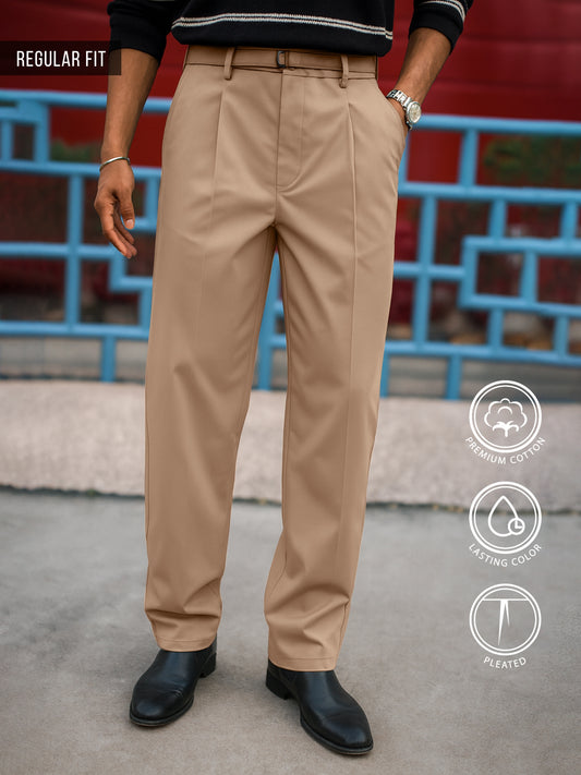 Ashton Belt Dark Beige Trouser