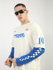 Doctor Sleeve Race Cream, Royal Blue Full Sleeve T-Shirt