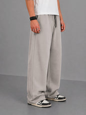 Gothic Letter Print Beach Sand Barrel Fit Pant