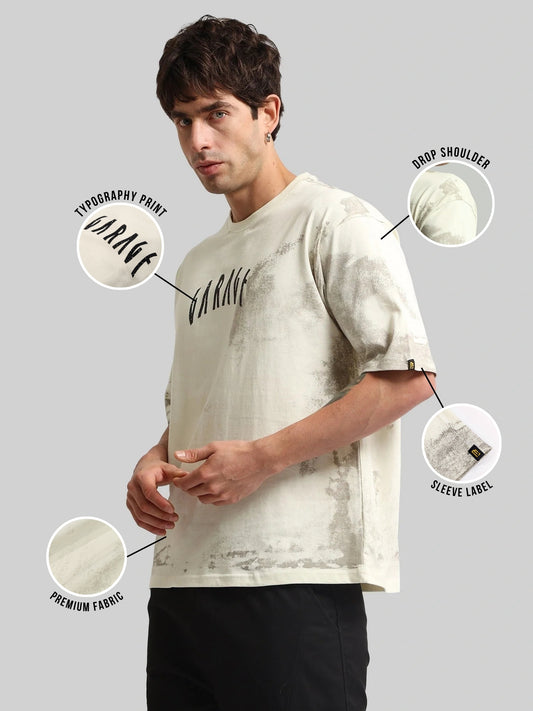 Garage Cream Half Sleeve T-Shirt