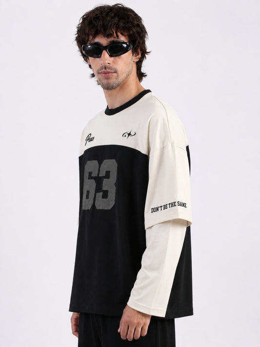 Doctor Sleeve Black, Cream T-Shirt