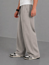 Gothic Letter Print Beach Sand Barrel Fit Pant