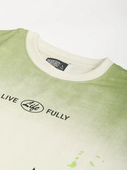 Life Fully Green, Cream Half Sleeve T-Shirt