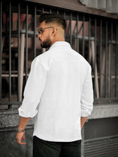 Elliot Cargo Knit White Lycra Full Sleeve Shirt