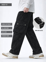 Drift AOP Black Baggy Fit Cargo