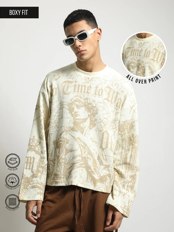 No Time Wasted Cream Full Sleeve T-Shirt