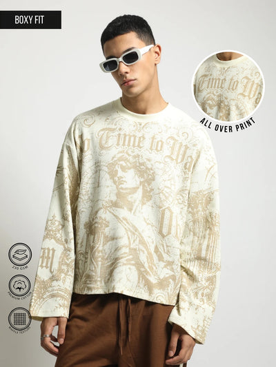 No Time Wasted Cream Full Sleeve T-Shirt