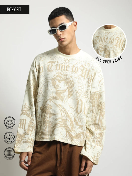 No Time Wasted Cream Full Sleeve T-Shirt