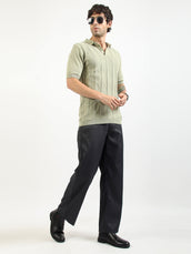 Everest Braid Flatknit Cotton Polo T-Shirt – Pista Green