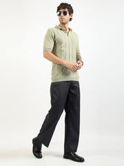 Everest Braid Flatknit Cotton Polo T-Shirt – Pista Green