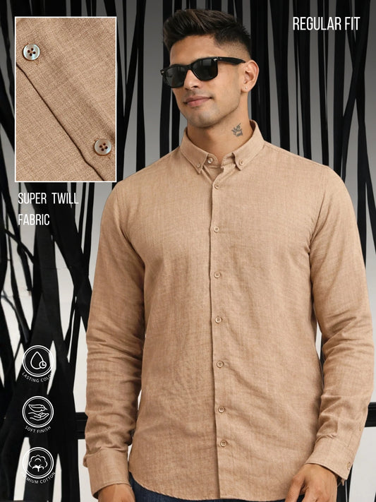 Super Twill Khaki Full Sleeve Shirt