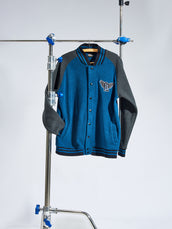 Solid Navy Varsity Full Sleeve Jacket