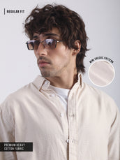 Mini Checks Beige Full Sleeve Shirt