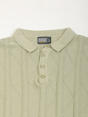 Everest Braid Flatknit Cotton Polo T-Shirt – Pista Green
