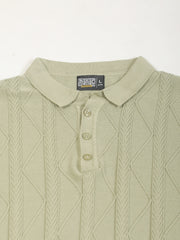 Everest Braid Flatknit Cotton Polo T-Shirt – Pista Green