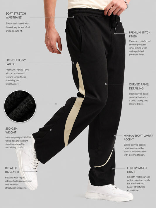 Orbit Curve Black Baggy Fit Trackpant