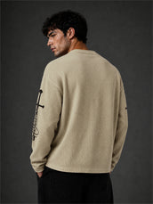 Wordings Biscuit Waffle Full Sleeve T-Shirt