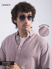 Mini Checks Red Full Sleeve Shirt