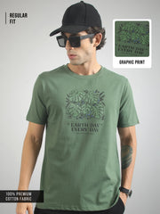 Earth Day Hunter Green Half Sleeve T-Shirt