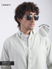 Mini Checks Green Full Sleeve Shirt