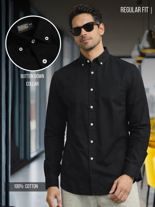 Oxford Black Full Sleeve Shirt