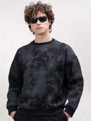 Spray Printed Black Sweatshirt