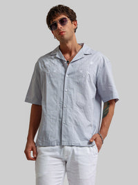 Embroidery Blue Shirt
