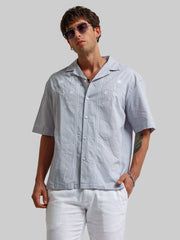 Embroidery Blue Shirt