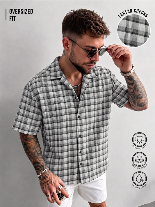Plaid Checks Grey Shirt