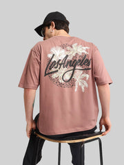 Los Angles Dusty Pink Half Sleeve T-Shirt