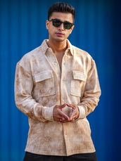 Cord Spray Brown Full Sleeve Shirt