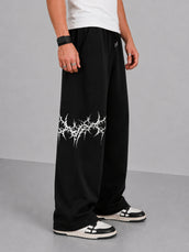 Gothic Punk Black Barrel Fit Pant
