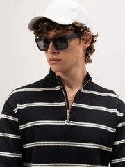 Sweater Knit Black Sweatshirt