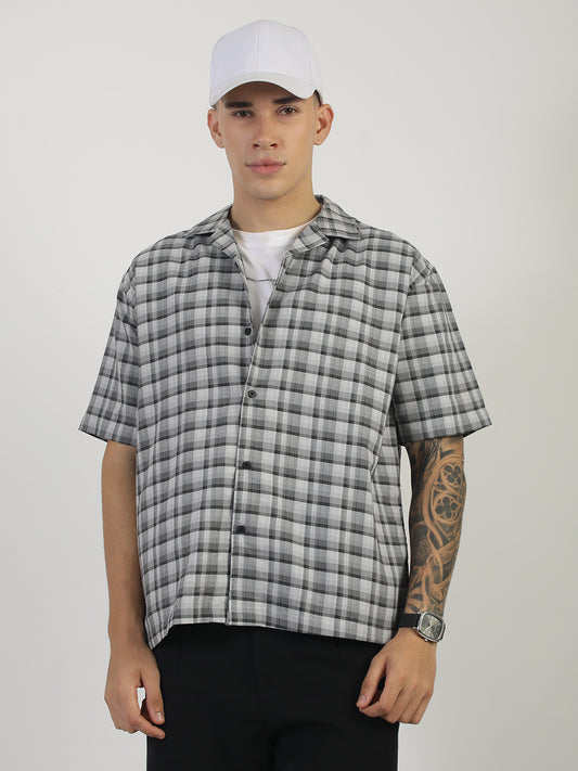 Plaid Checks Grey Shirt