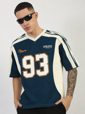 Teal Blue Athletic Half Sleeve T-Shirt