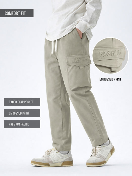 Embossed Flap Pocket Silver Sege Cargo