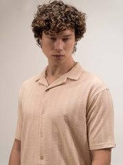 Matrix Knit Butterscotch Half Sleeve Shirt
