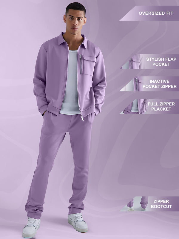 Solid Lavender Jacket and Jogger Cozy Cut Co-Ords