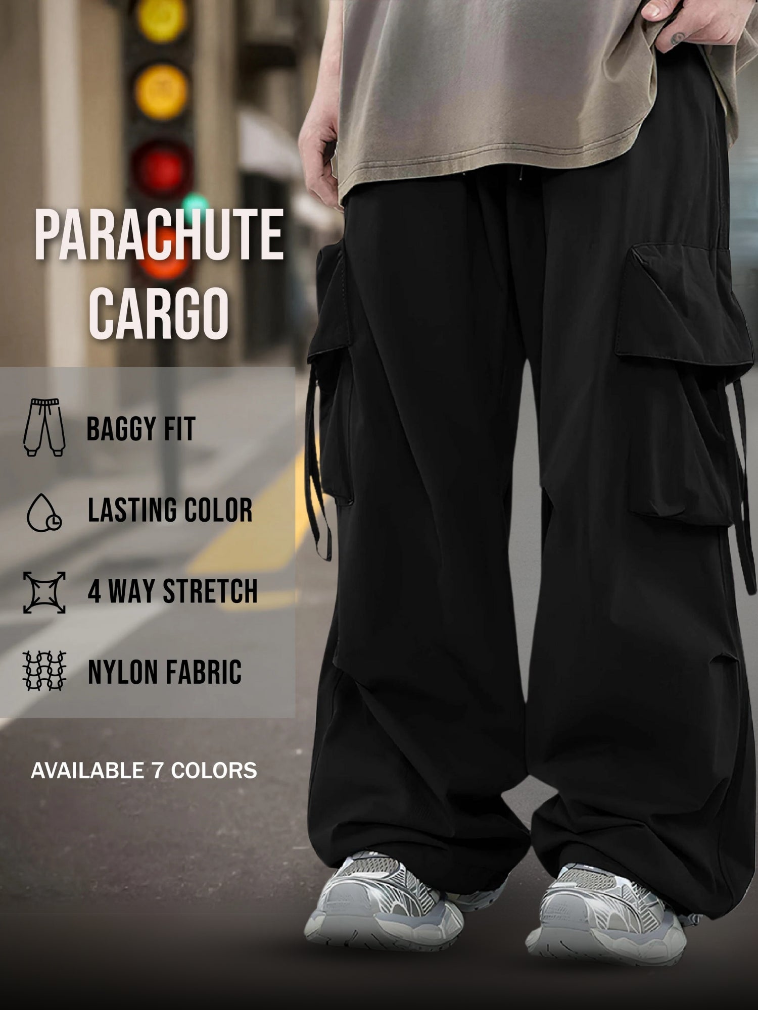 Parachute Umbrella Pocket Black Cargo