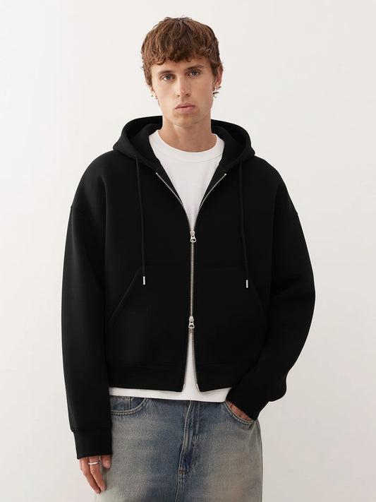 Dual Zip Black Sweatshirt