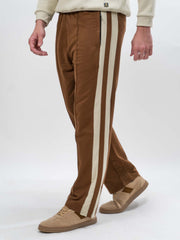Pleat Dualtape Brown Trackpant
