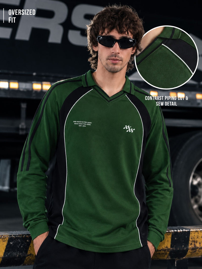 Find Peace Bottle Green Polo T-Shirt