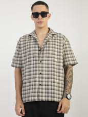 Plaid Checks Beige Shirt