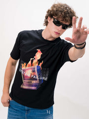 Black Purple Fire Half Sleeve Tshirt