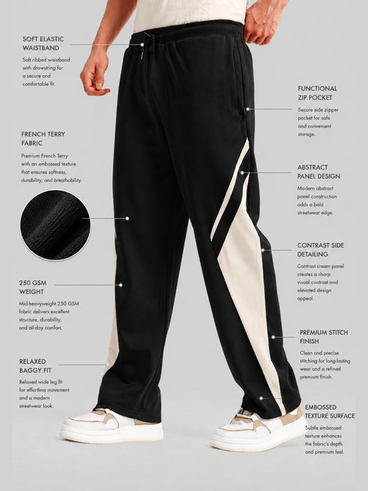 Razorline Black Baggy Fit Trackpant