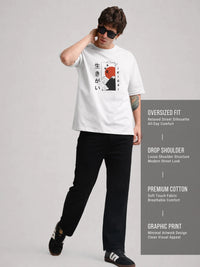 Ikigai Half White Half Sleeve T-Shirt