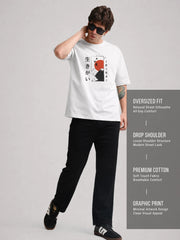 Ikigai Half White Half Sleeve T-Shirt