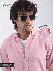 Mini Checks Pink Full Sleeve Shirt