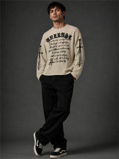 Wordings Biscuit Waffle Full Sleeve T-Shirt