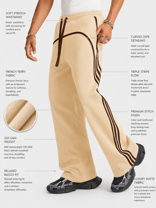 Baggy Fit Side Taped Biscuit Pant